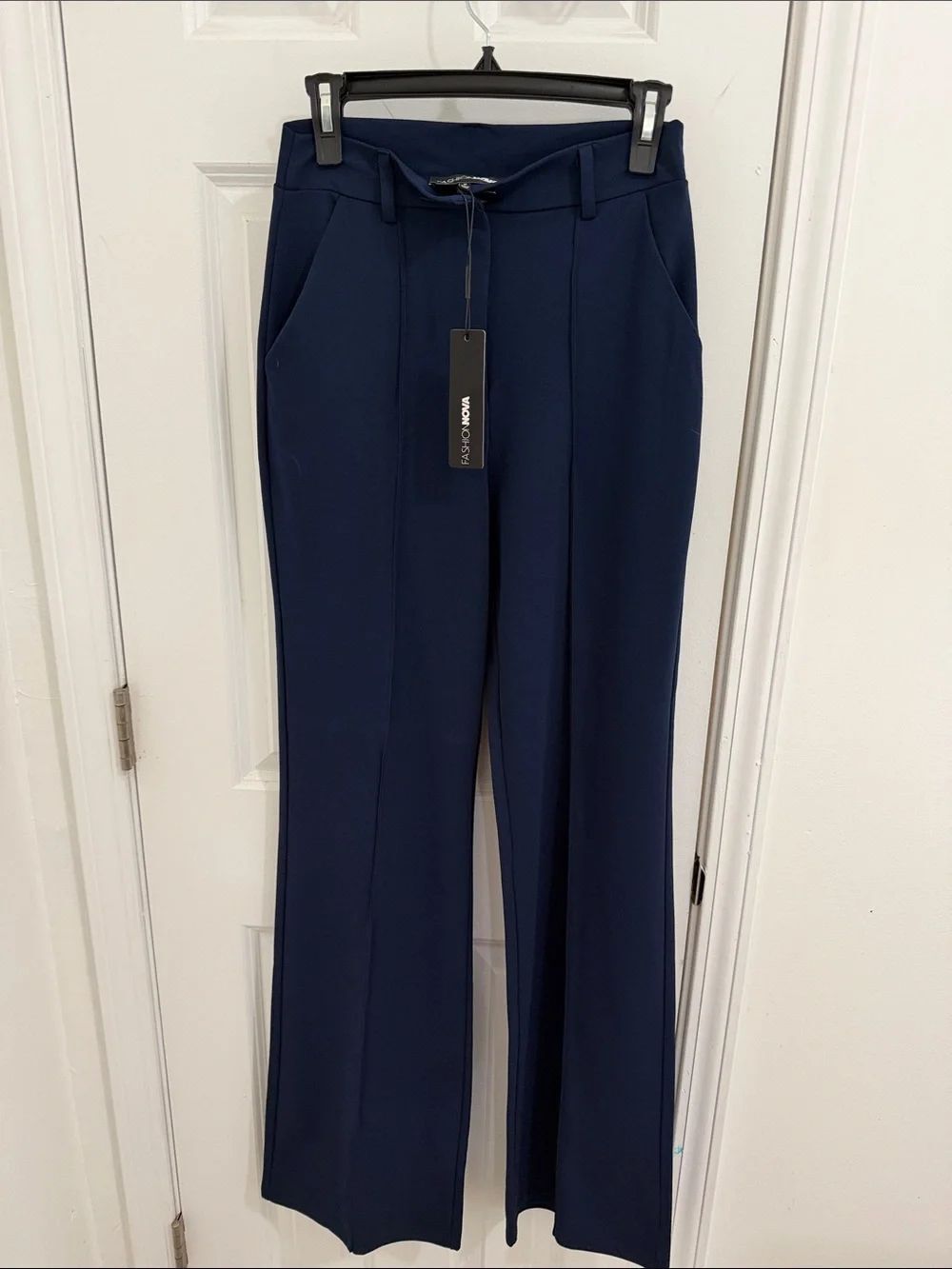 Fashion Nova Navy Wide-Leg Trousers Size Medium NWT
